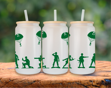 Load image into Gallery viewer, Army Men Glass Can Cup
