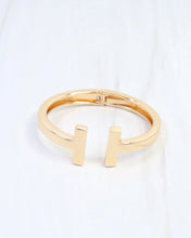 Load image into Gallery viewer, Jessi Open T Bangle Bracelet Gold

