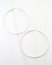 Load image into Gallery viewer, Rugby Latchback Hoop Earring WR Silver
