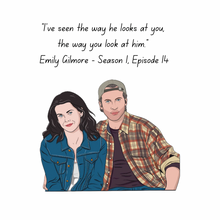 Load image into Gallery viewer, Lorelai and Luke Pop Culture Sticker.
