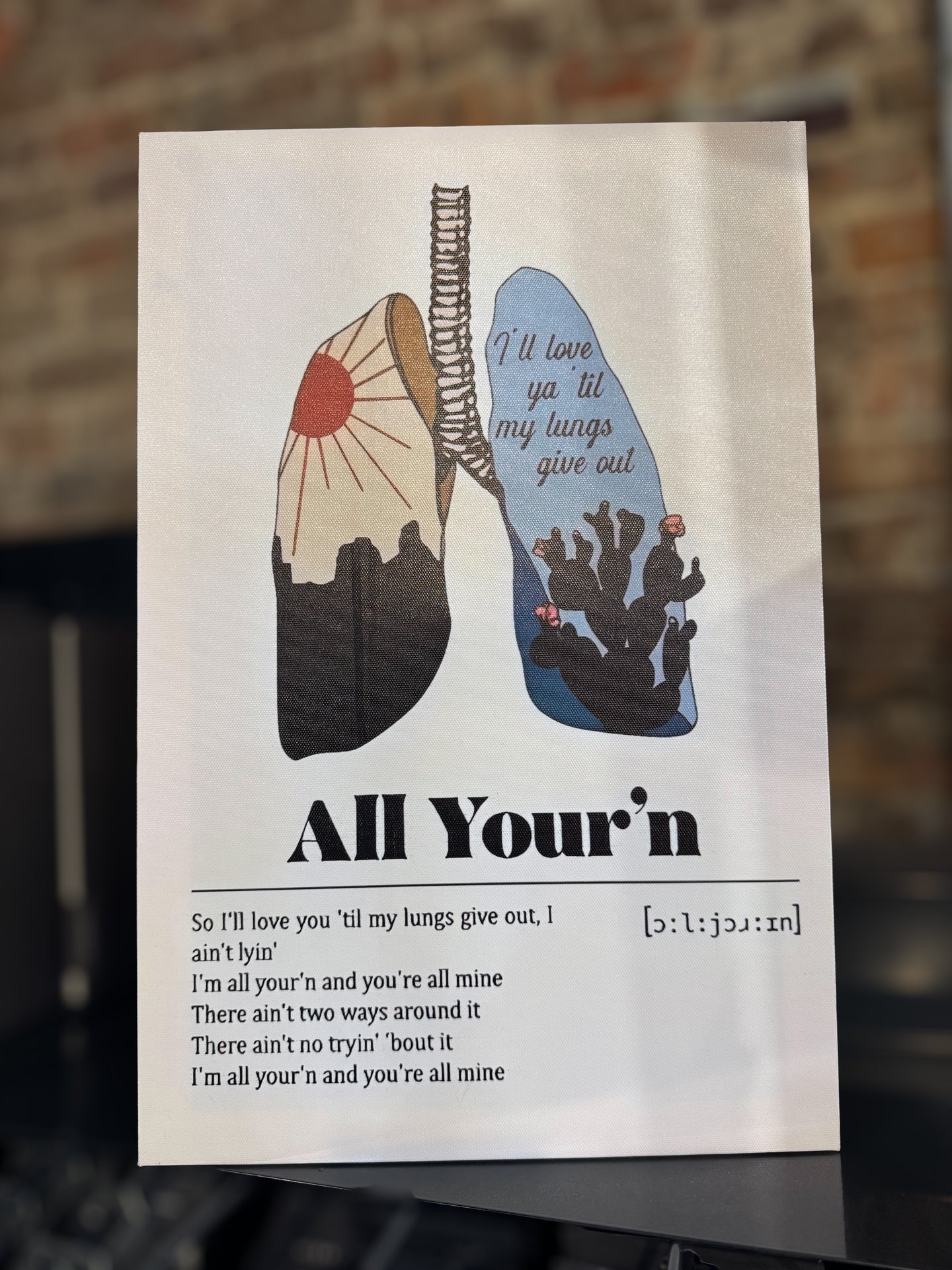 Love Ya 'Til My Lungs Give Out Canvas