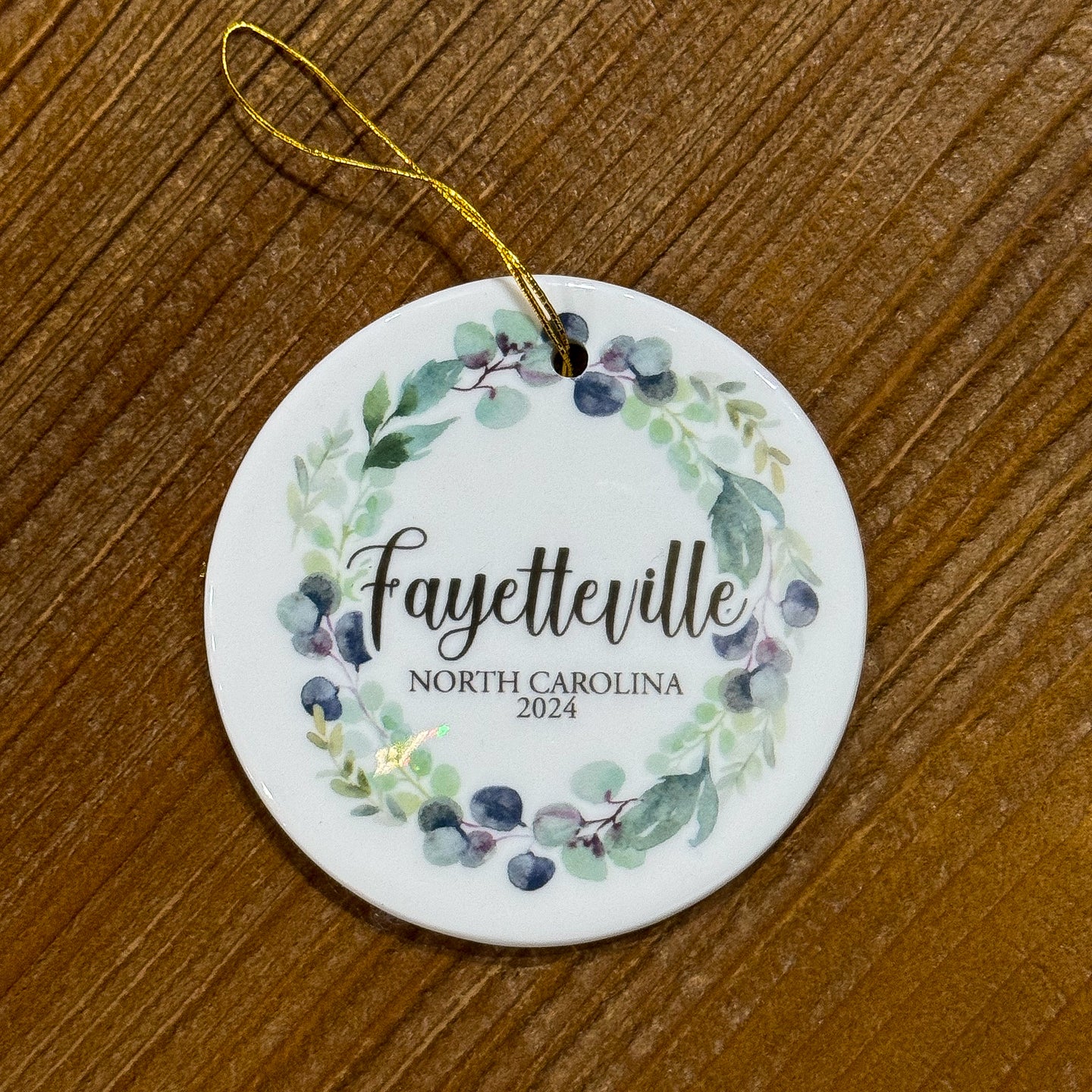 2024 Fayetteville, North Carolina Souvenir Christmas Ornament - Eucalyptus