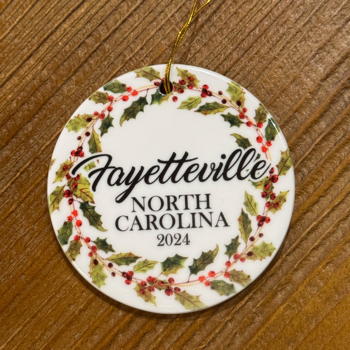 2024 Fayetteville, North Carolina Souvenir Christmas Ornament - Wreath