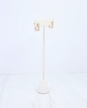 Load image into Gallery viewer, Midura Square Pearl Pave Hoop Earring Cream
