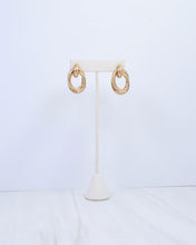 Load image into Gallery viewer, Avani Hammered Drop Earring Worn Gold
