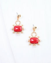 Load image into Gallery viewer, Buena Vista Stone and Pearl Drop Earring Red SKU:
