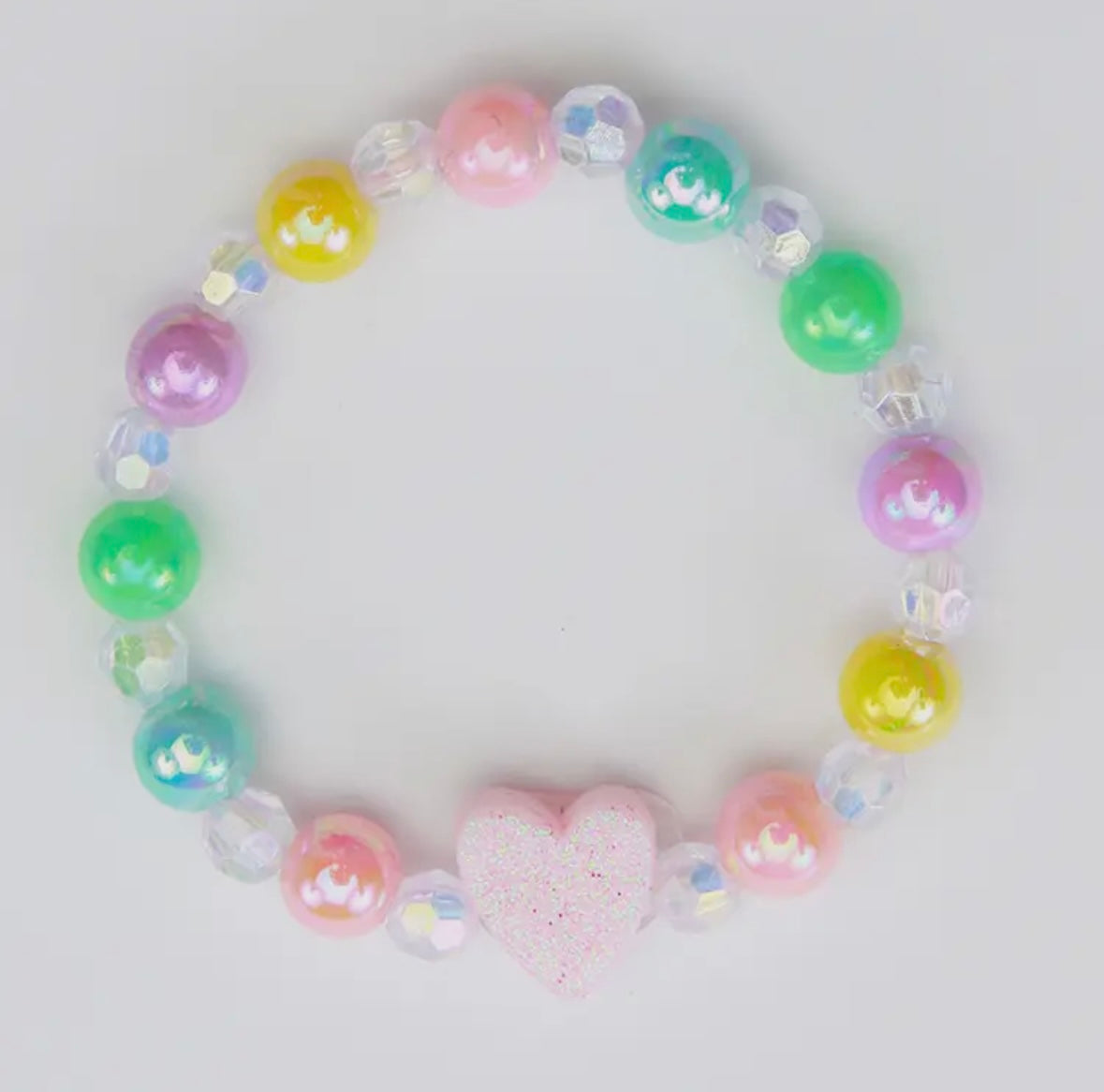 Pastel Beaded Heart Bracelet