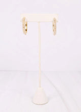Load image into Gallery viewer, Woodard Pearl Hoop Earring GOLD
