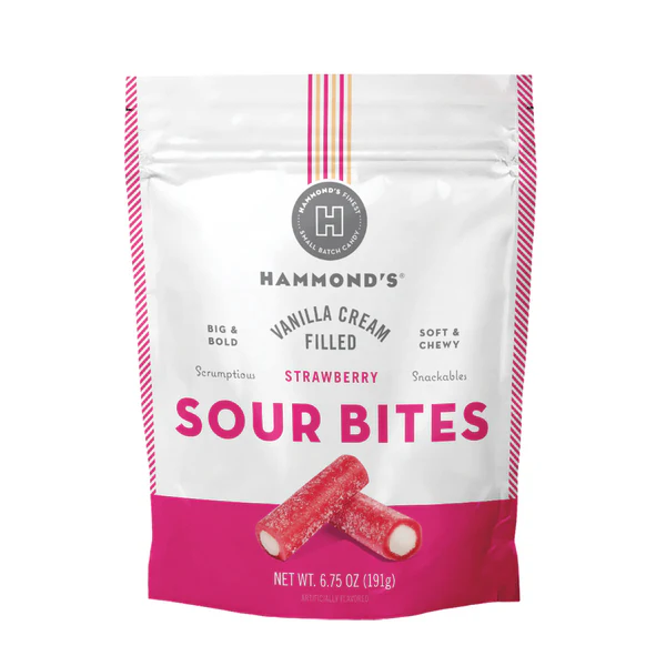 Sour Bites Strawberry Filled With Vanilla Cream