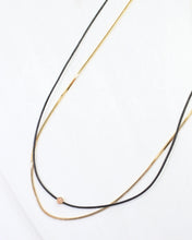 Load image into Gallery viewer, Paula Cord and Chain Layered Necklace Black
