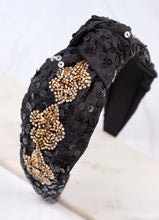 Load image into Gallery viewer, Sequin Fleur Headband BLACK
