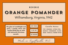Load image into Gallery viewer, Orange Pomander Candle – Williamsburg, Virginia,  1942
