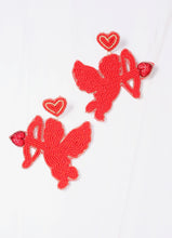 Load image into Gallery viewer, Cupid&#39;s Arrow Beaded Earring RED
