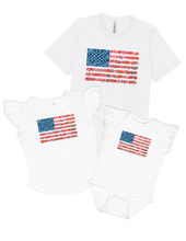 Load image into Gallery viewer, Red, White &amp; Bloom Floral Flag Tee | Fourth of July Shirts
