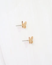 Load image into Gallery viewer, Glendive Butterfly Pave Stud Earring WR Gold
