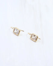 Load image into Gallery viewer, Fallon Rectangular CZ Earring WR Gold
