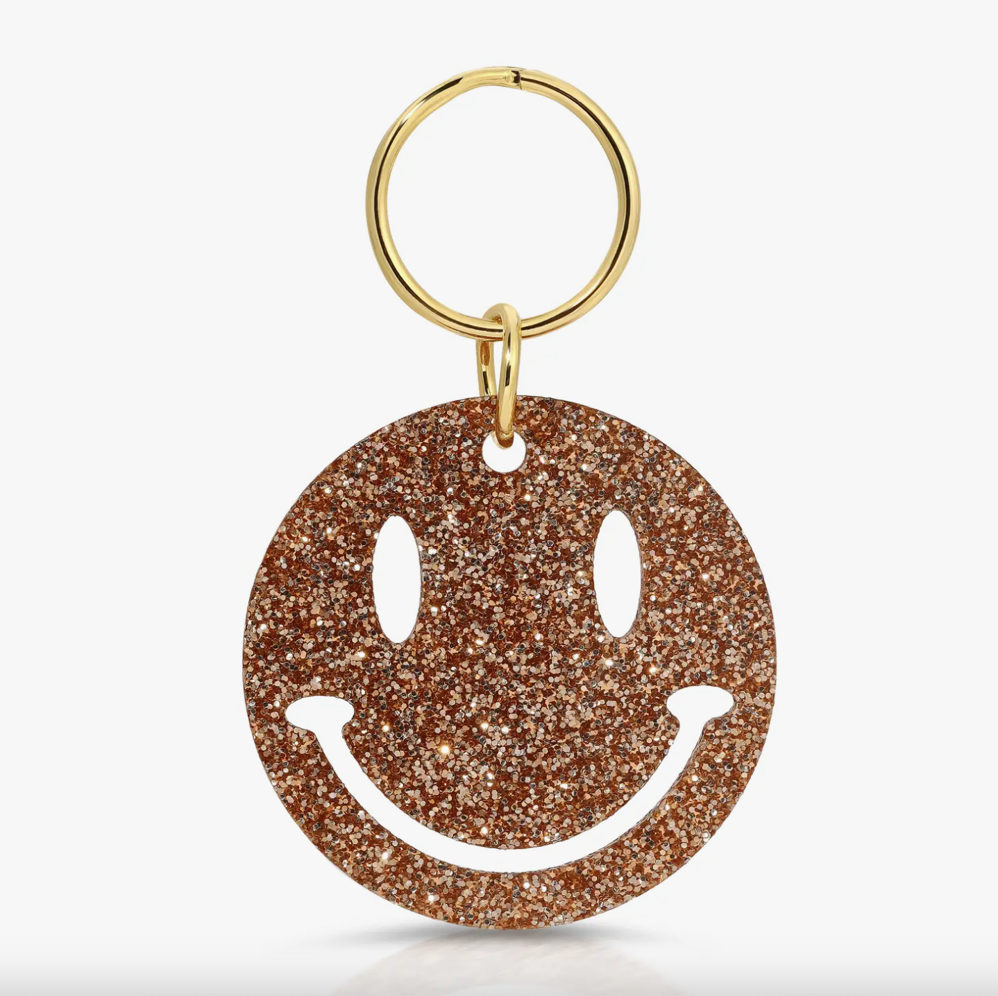 Gold Glitter Key - Shape - SMILEY FACE.