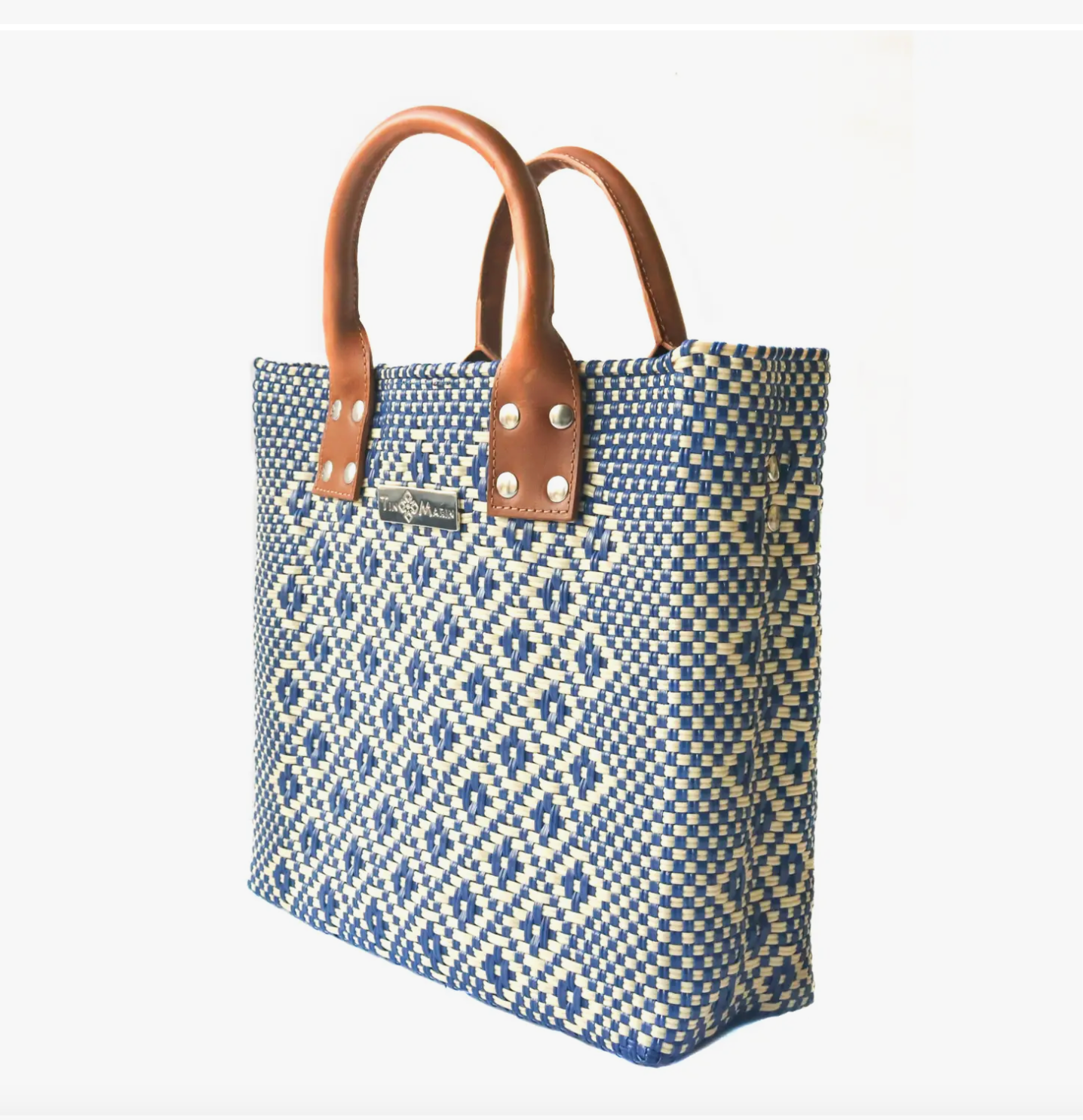 Large Woven Crossbody Tote Bag