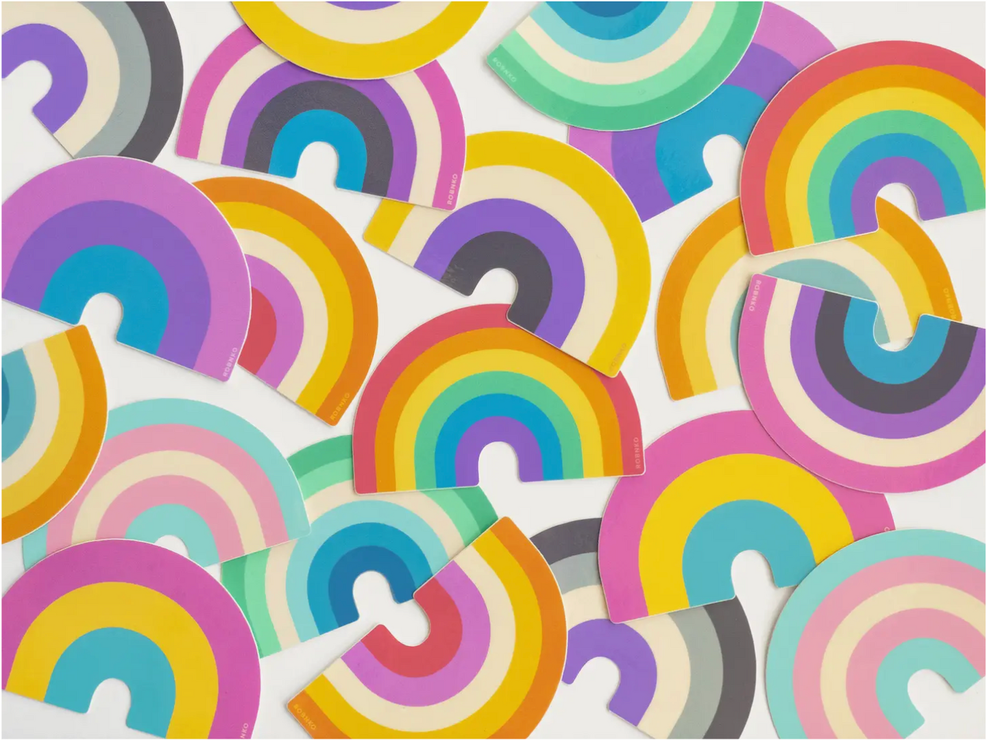 Retro Style Pride Rainbow Stickers.