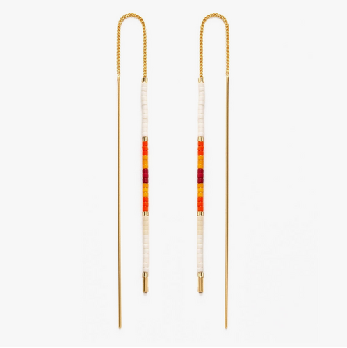 Miyuki Seed Bead Threader Earrings in El Sol.