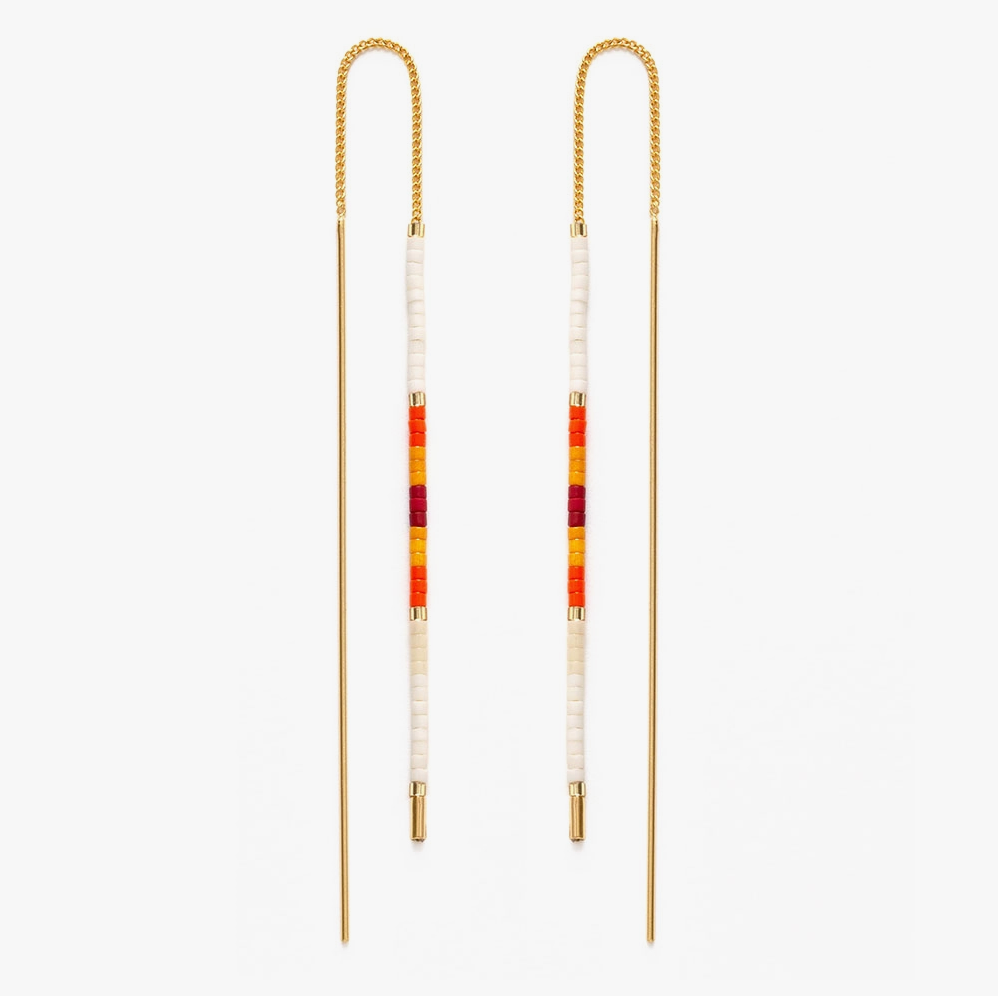 Miyuki Seed Bead Threader Earrings in El Sol.