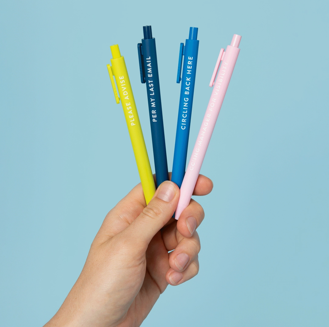Passive Aggressive Corporate Lingo Jotter Pen Set – Reverie Goods