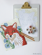 Load image into Gallery viewer, Fox with Chicory Paint-by-Number Kit
