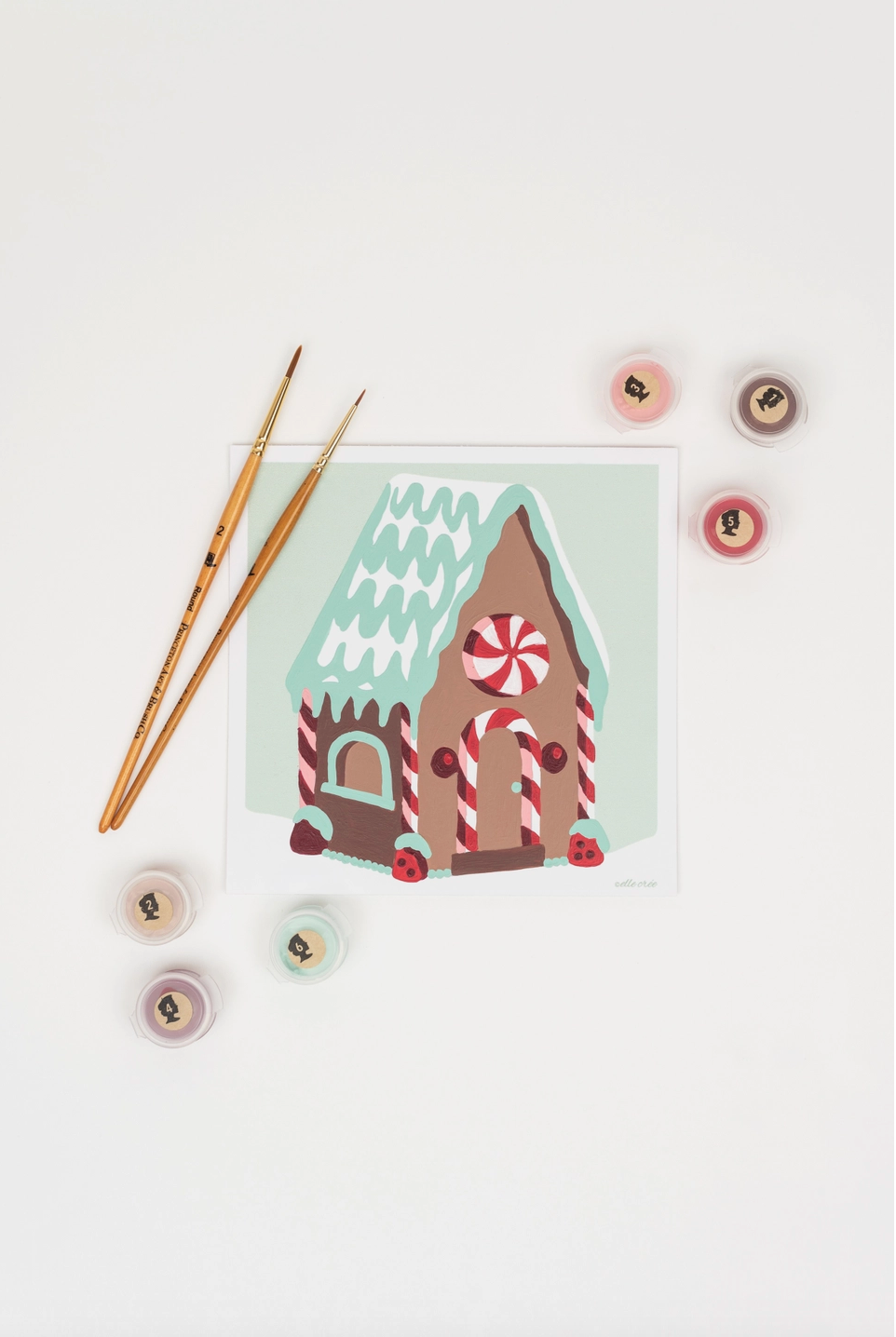 Gingerbread House MINI Paint-by-Number Kit
