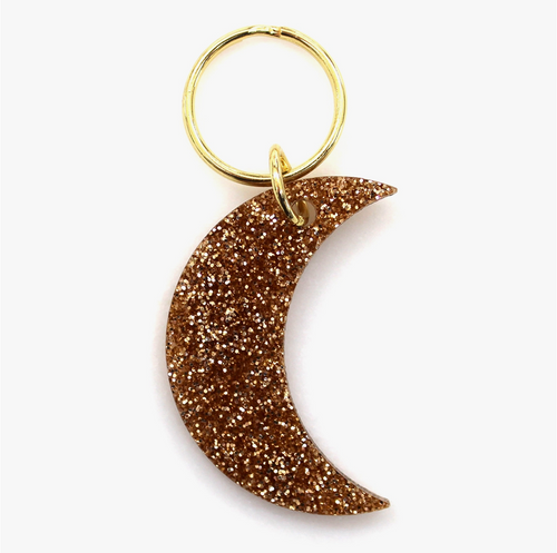Glitter Keychain  - MOON.