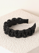 Load image into Gallery viewer, Braided Headband in Black.
