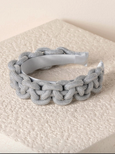 Load image into Gallery viewer, Braided Headband in Silver.
