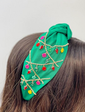 Load image into Gallery viewer, Christmas Beaded Top Knot Headband.
