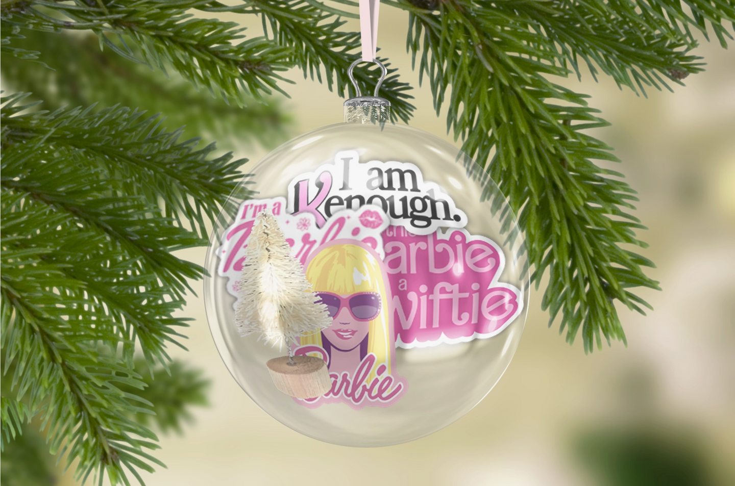 Barbie Sticker Gift Ornament.