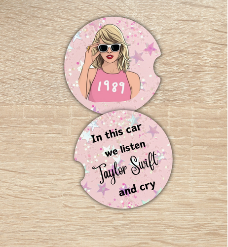 Taylor swift neoprene car coasters.