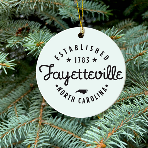 Fayetteville, North Carolina Holiday Ornament.