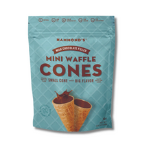 Load image into Gallery viewer, Milk Chocolate Filled Mini Waffle Cones
