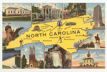 Load image into Gallery viewer, Map and Scenes of North Carolina Postcard
