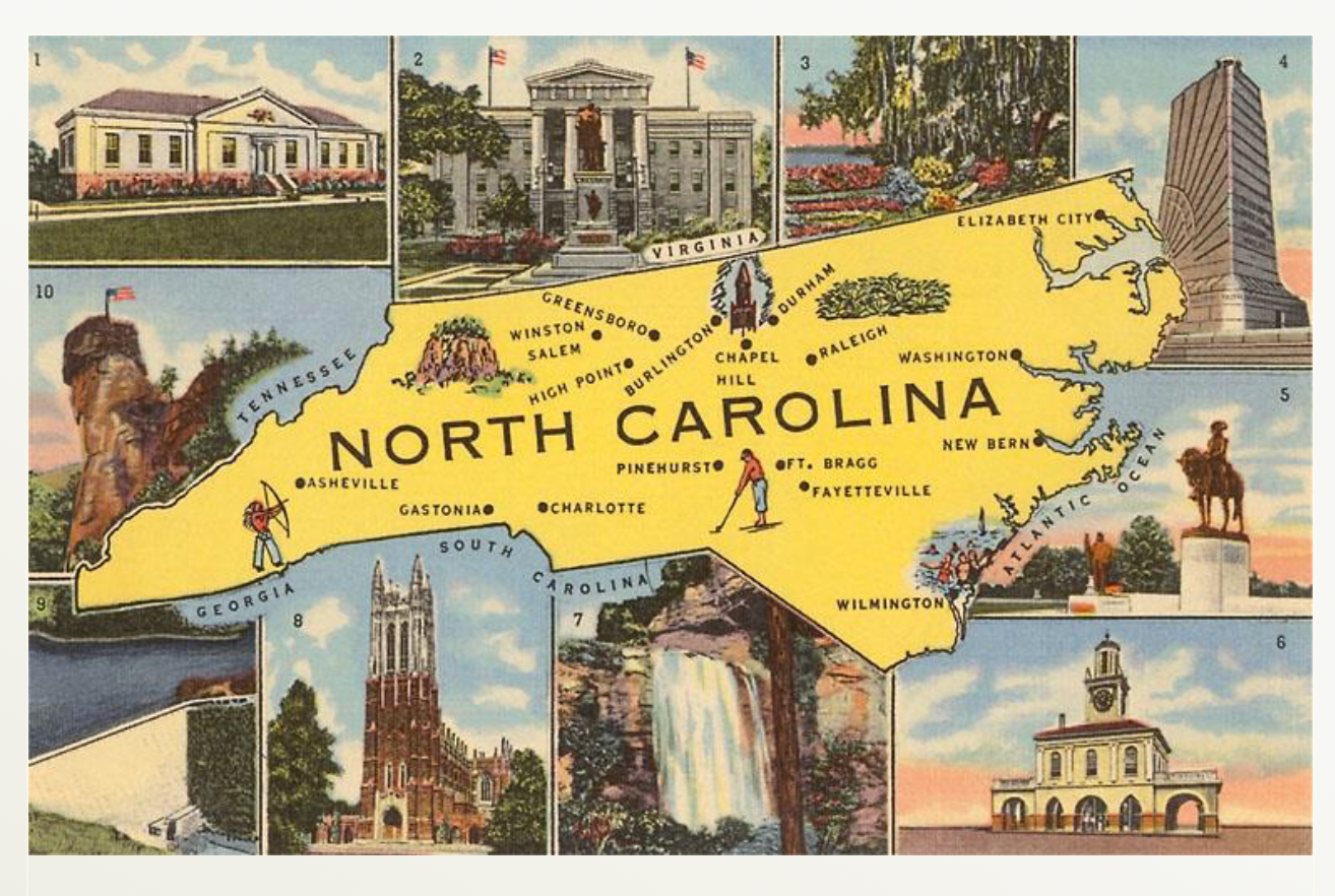 Map and Scenes of North Carolina Magnet