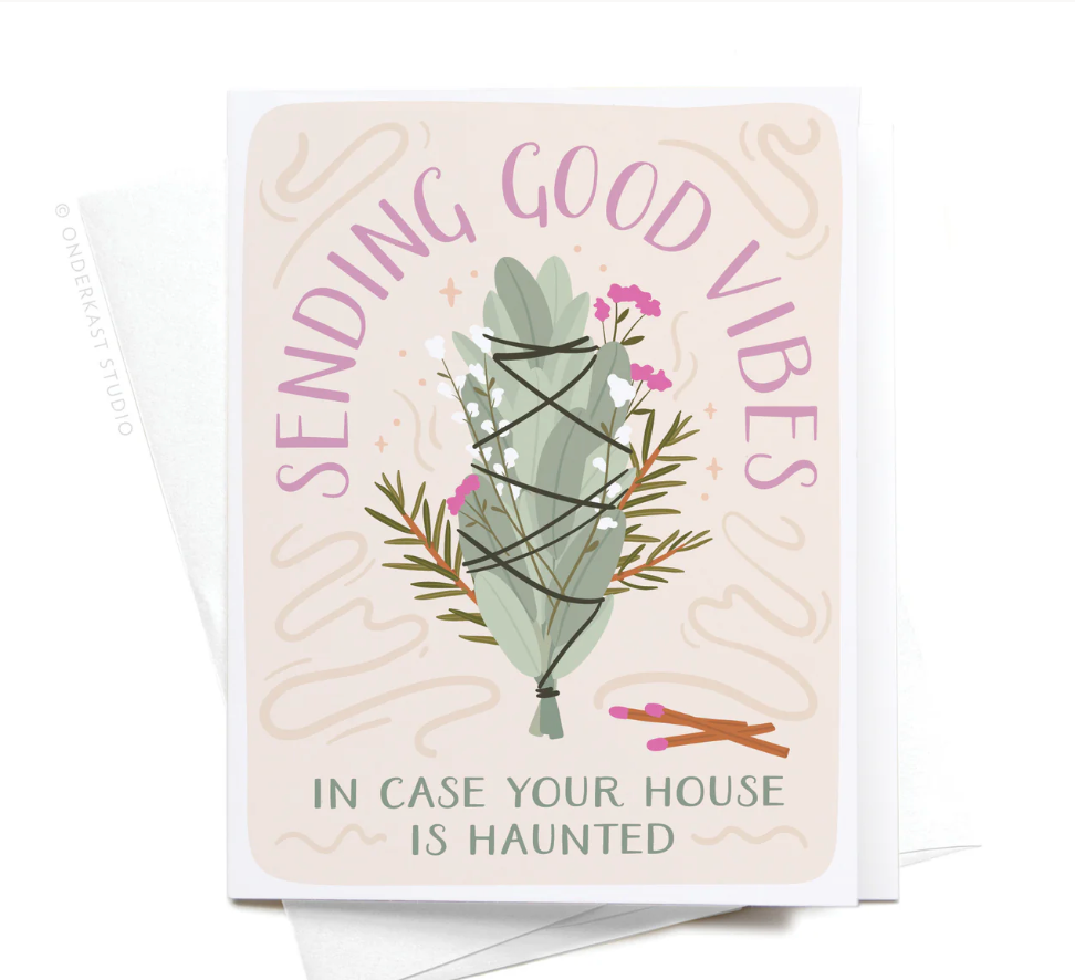 Sending Good Vibes Smudge Stick Greeting Card