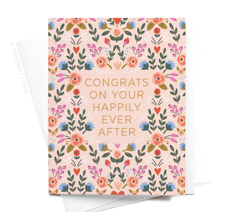 Congrats on Your Happily Ever After Floral Greeting Card
