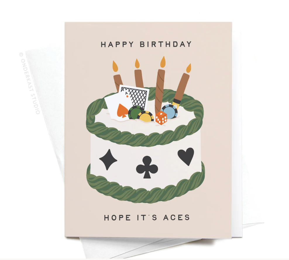 Aces Poker Birthday Greeting Card