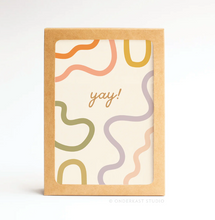 Load image into Gallery viewer, Yay Squiggles Folded Greeting Note Set of 10
