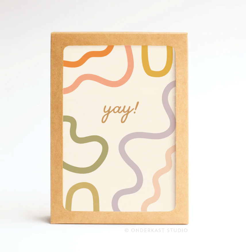 Yay Squiggles Folded Greeting Note Set of 10