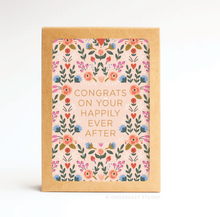 Load image into Gallery viewer, Happily Ever After Floral Folded Greeting Note Set of 10
