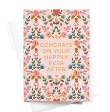 Load image into Gallery viewer, Happily Ever After Floral Folded Greeting Note Set of 10
