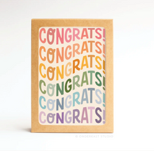 Load image into Gallery viewer, Congrats Wonky Type Folded Greeting Note Set of 10
