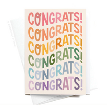 Load image into Gallery viewer, Congrats Wonky Type Folded Greeting Note Set of 10
