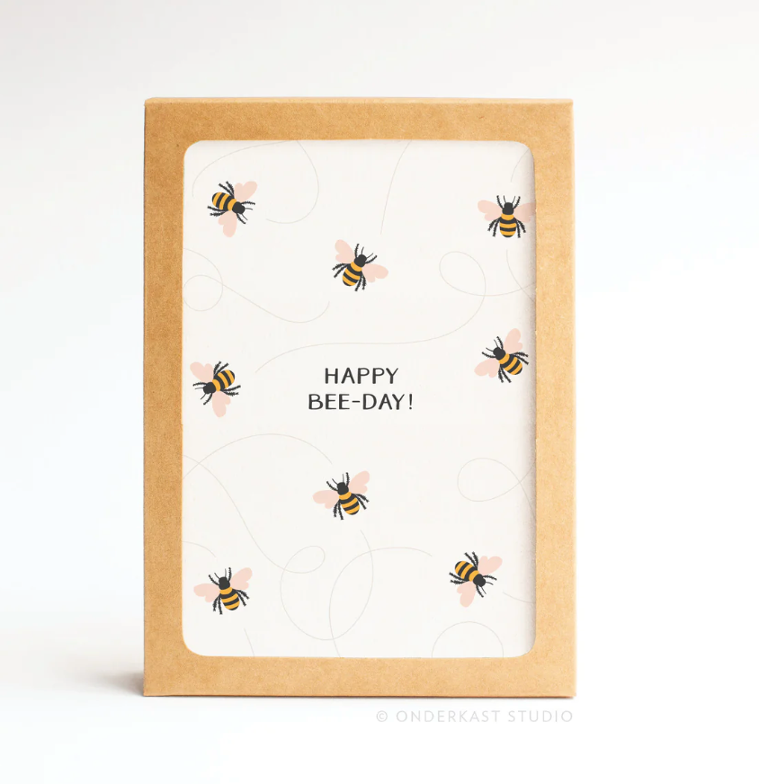 Happy Bee-day! Folded Greeting Note Set of 10