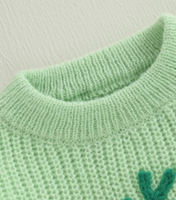 Load image into Gallery viewer, 🍀 Lucky Charm Toddler Sweater – St. Patrick’s Day Knit Pullover
