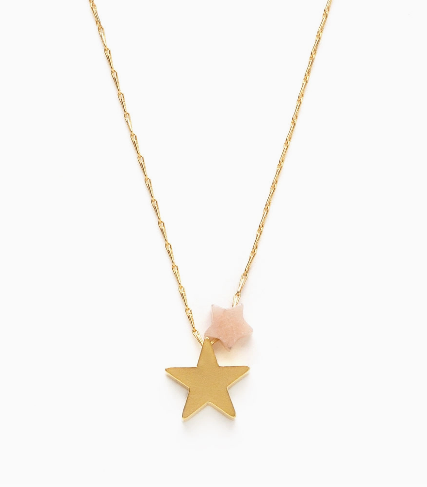 Star Power Necklace Rose Quartz.